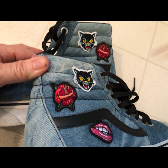 denim vans with patches
